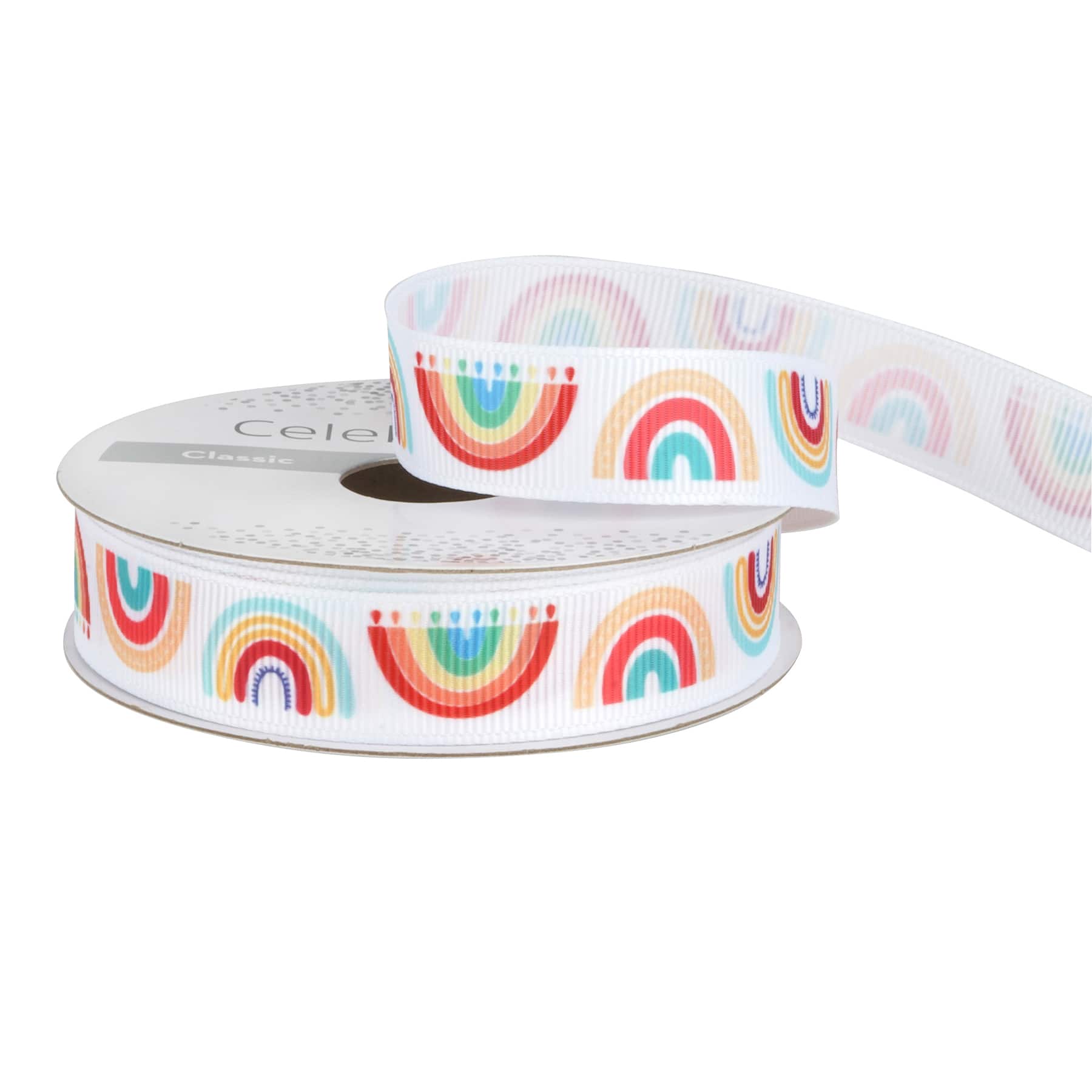 5/8'' x 7 yd. Grosgrain Rainbow Ribbon by Celebrate It® - Image 3