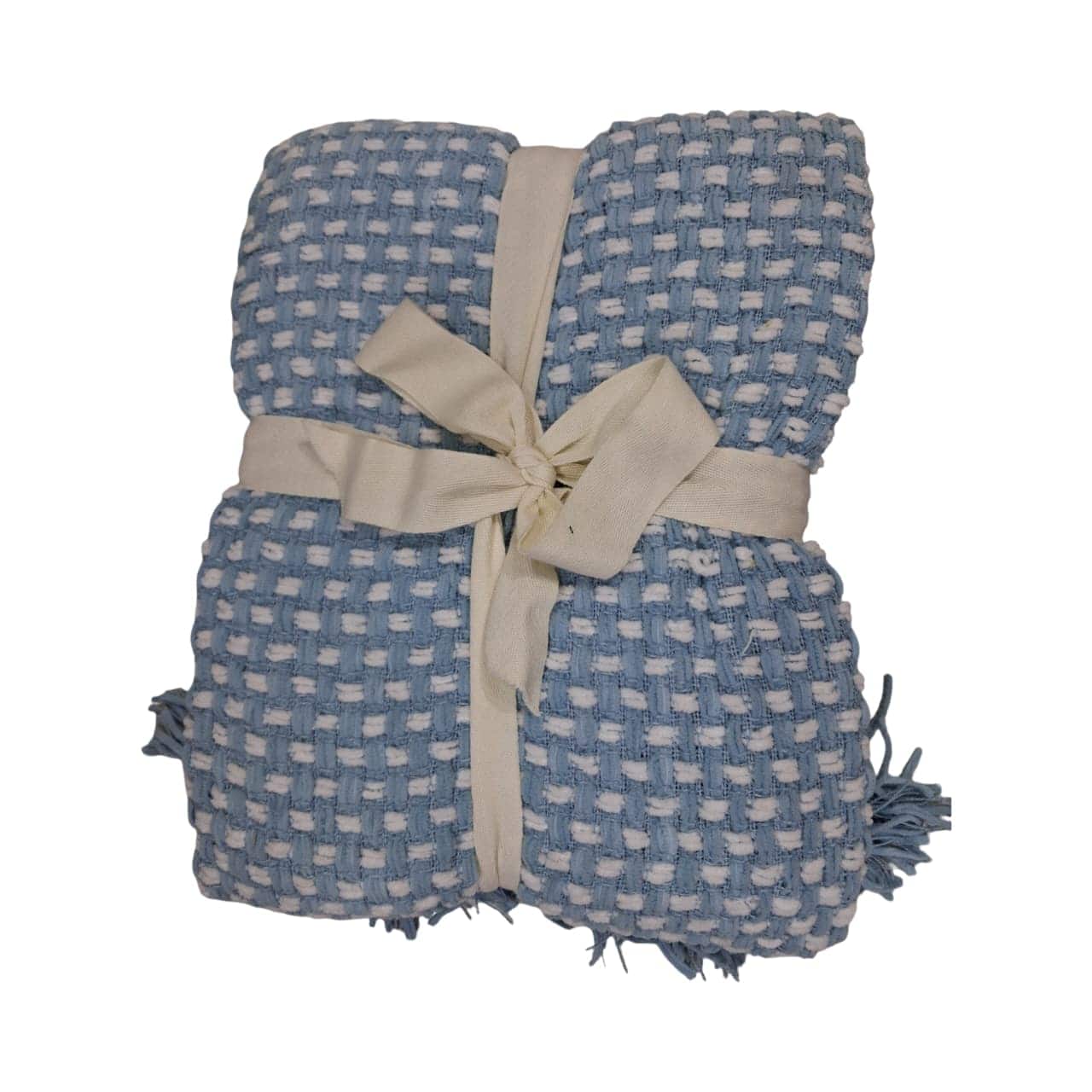 60" x 50" Blue Checkered Throw by Celebrate It™ - Image 3