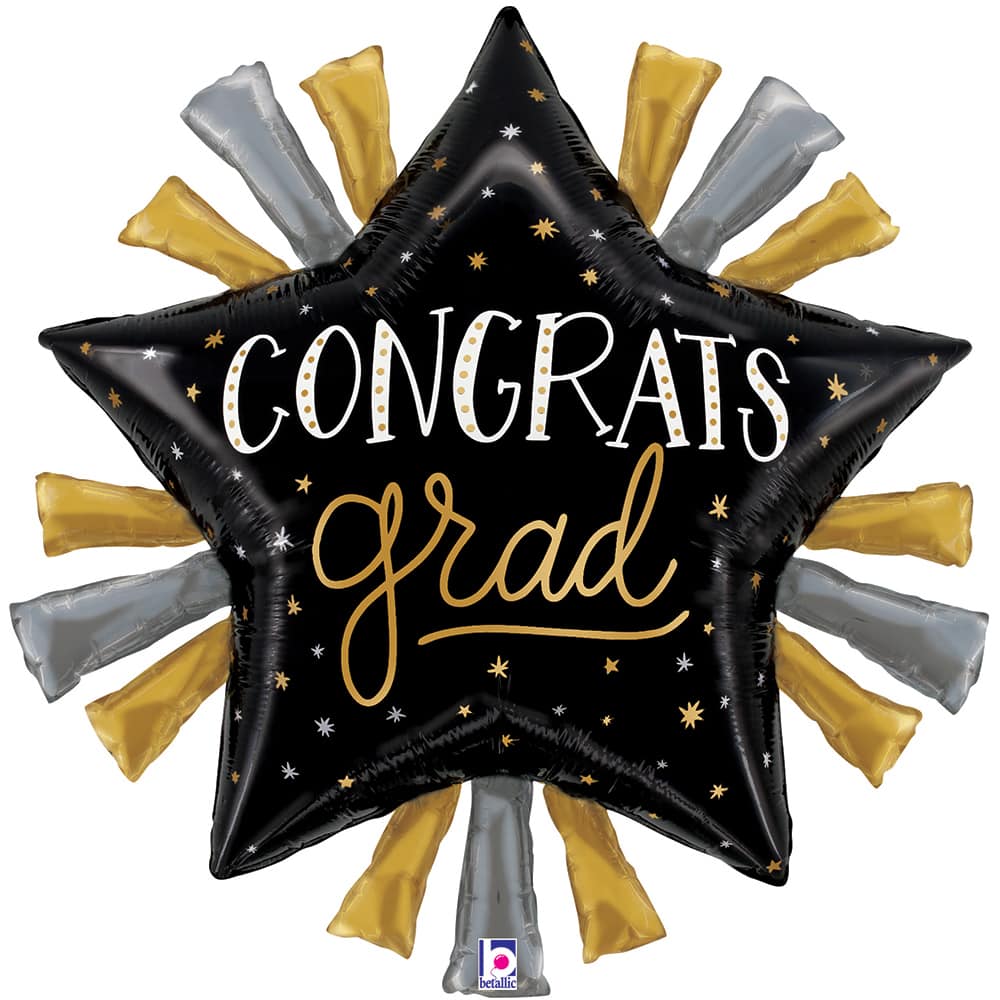 30" Congrats Grad Star Foil Balloon