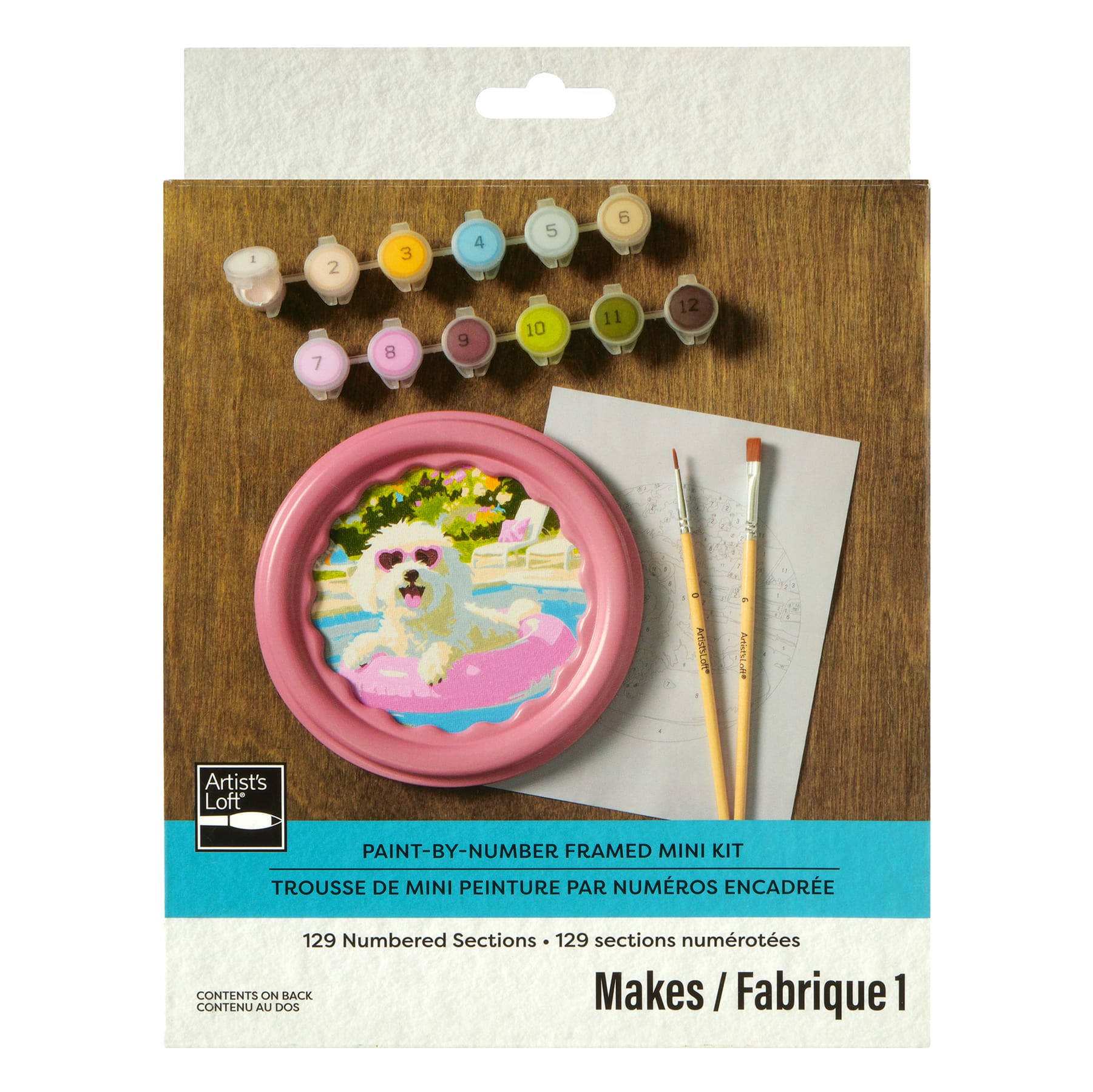 White Pup Paint-by-Number Framed Mini Kit by Artist's Loft®