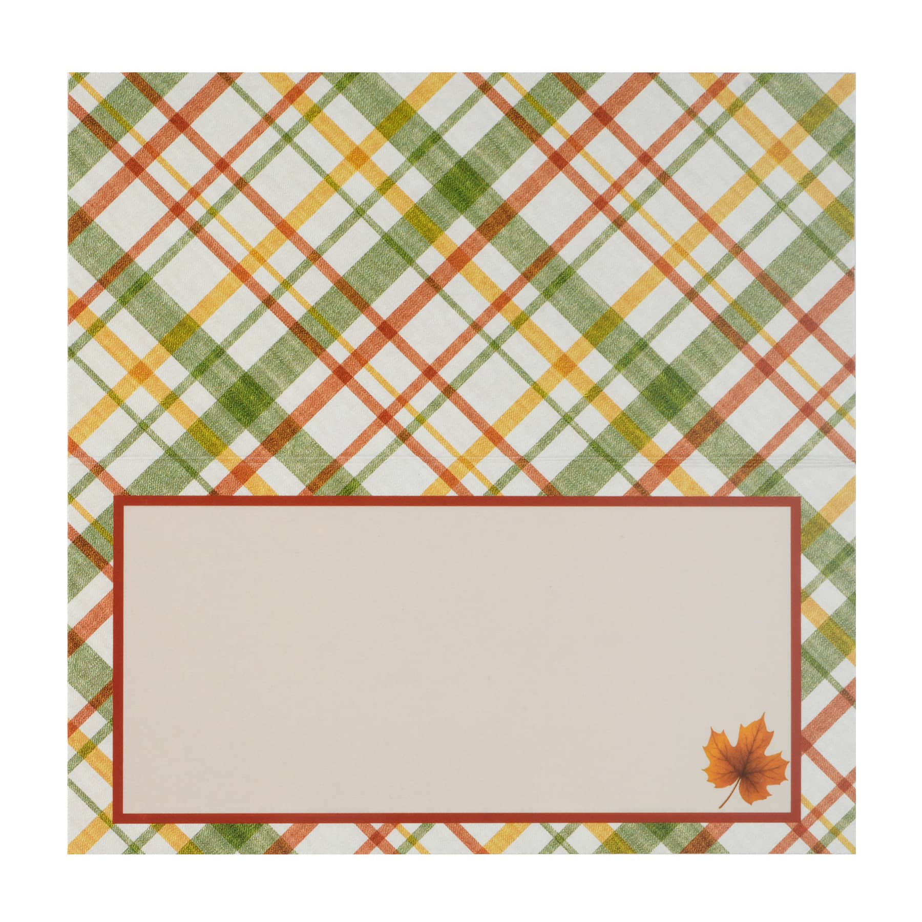 Thanksgiving Plaid Paper Place Cards, 10 pack. by Celebrate It™ - Image 2