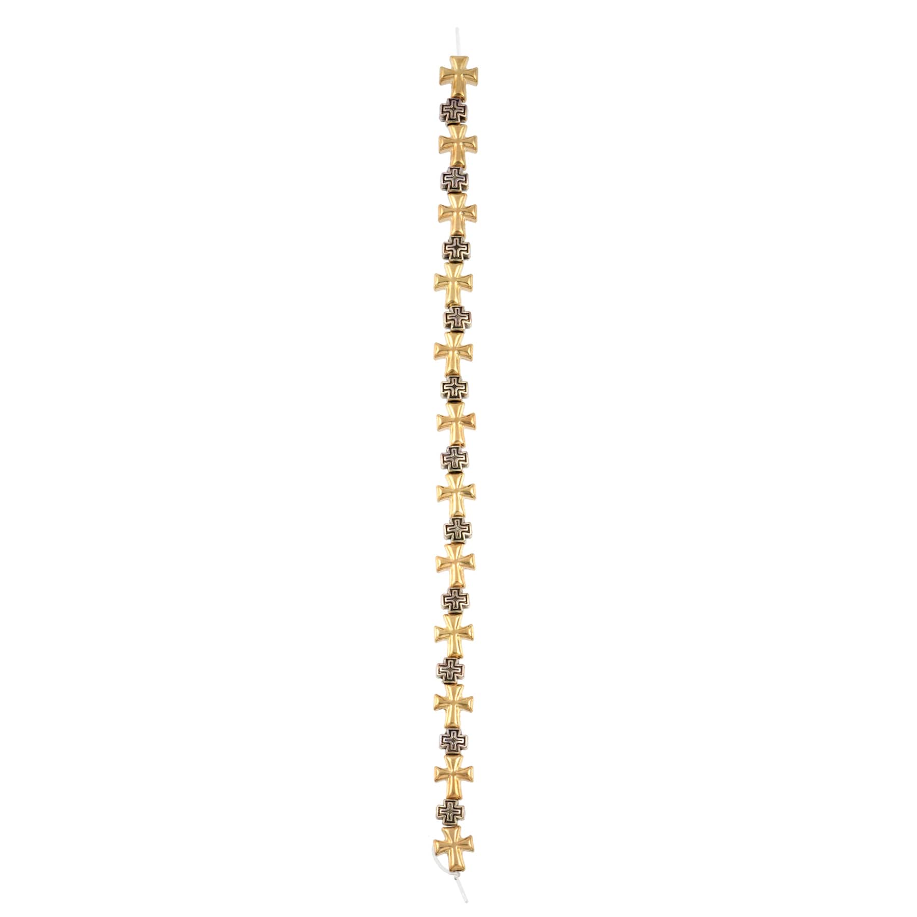Antique Silver & Gold Metal Cross Mix Beads by Bead Landing™ - Image 3