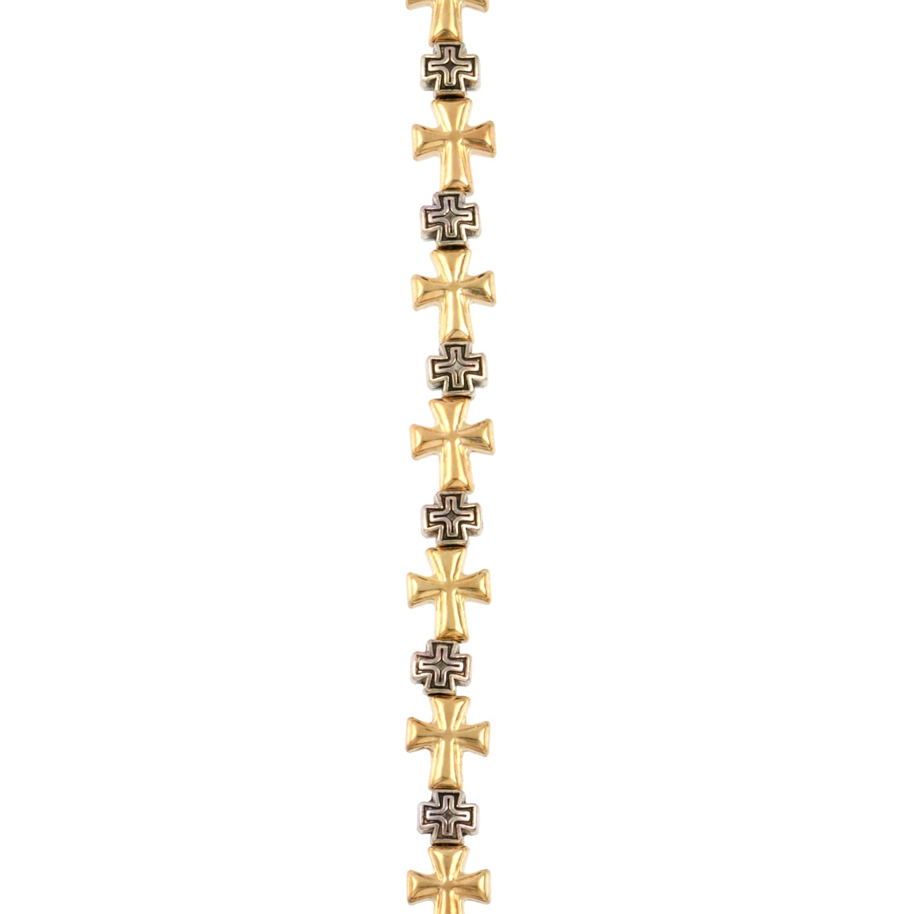 Antique Silver & Gold Metal Cross Mix Beads by Bead Landing™