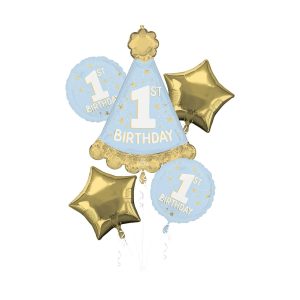 Little Mister One-derful Satin Foil Balloon Bouquet