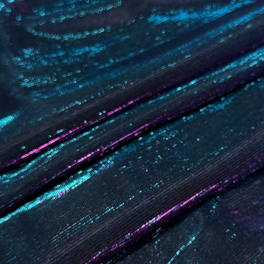 Feldman Blue & Pink Metallic Knit Fabric