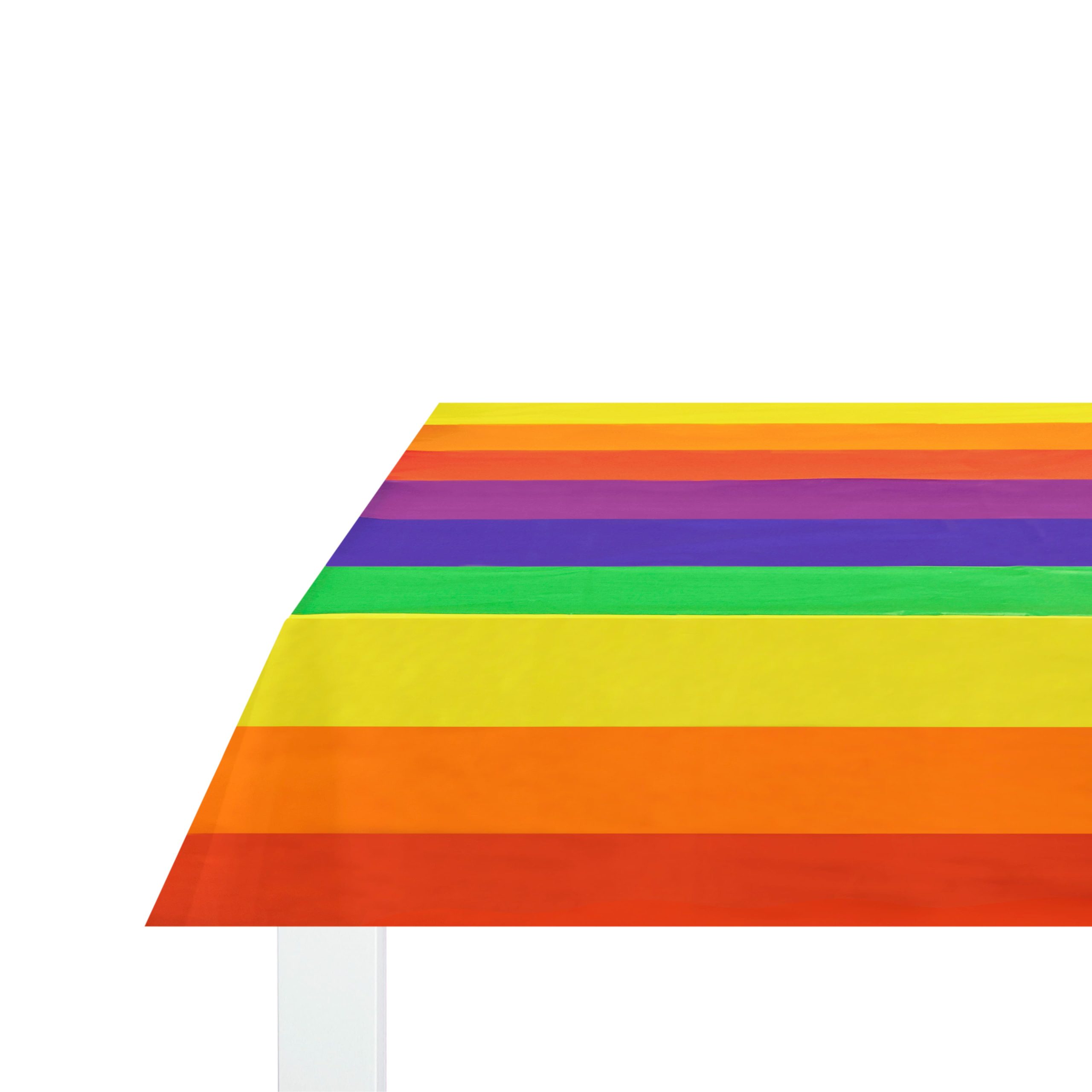 54" x 108" Rainbow Striped Table Cover by Celebrate It™ - Image 2