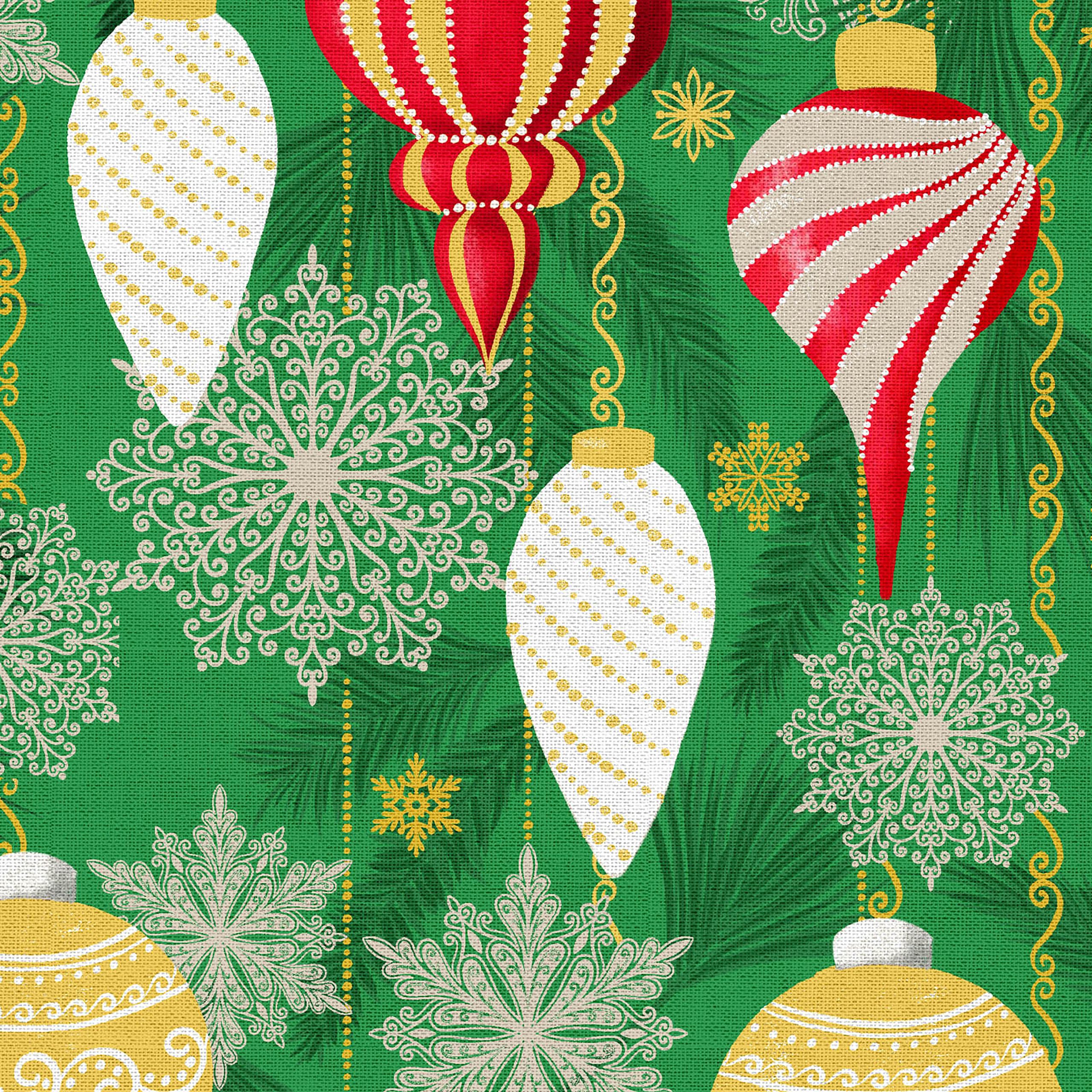 Fabric Editions Christmas Ornaments Cotton Fabric - Image 3