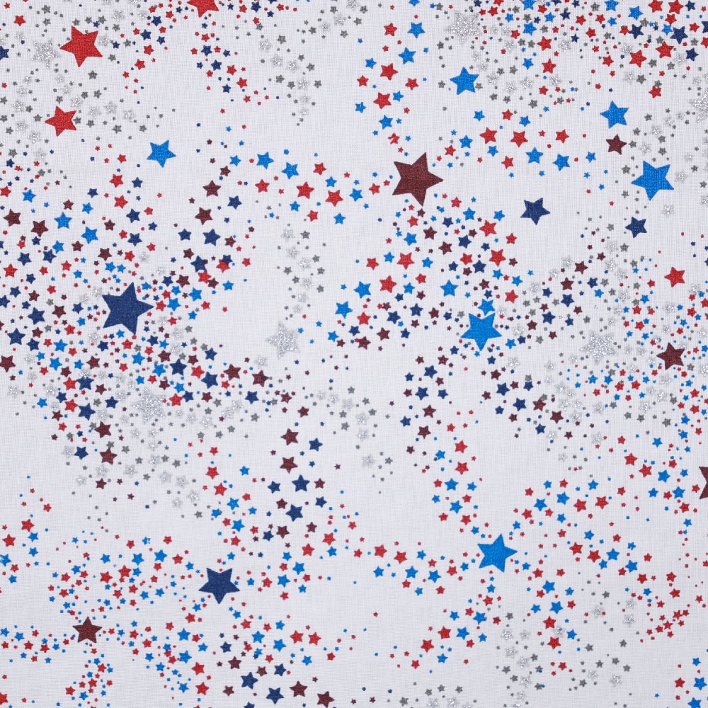 Pow Stars Glitter Cotton Fabric