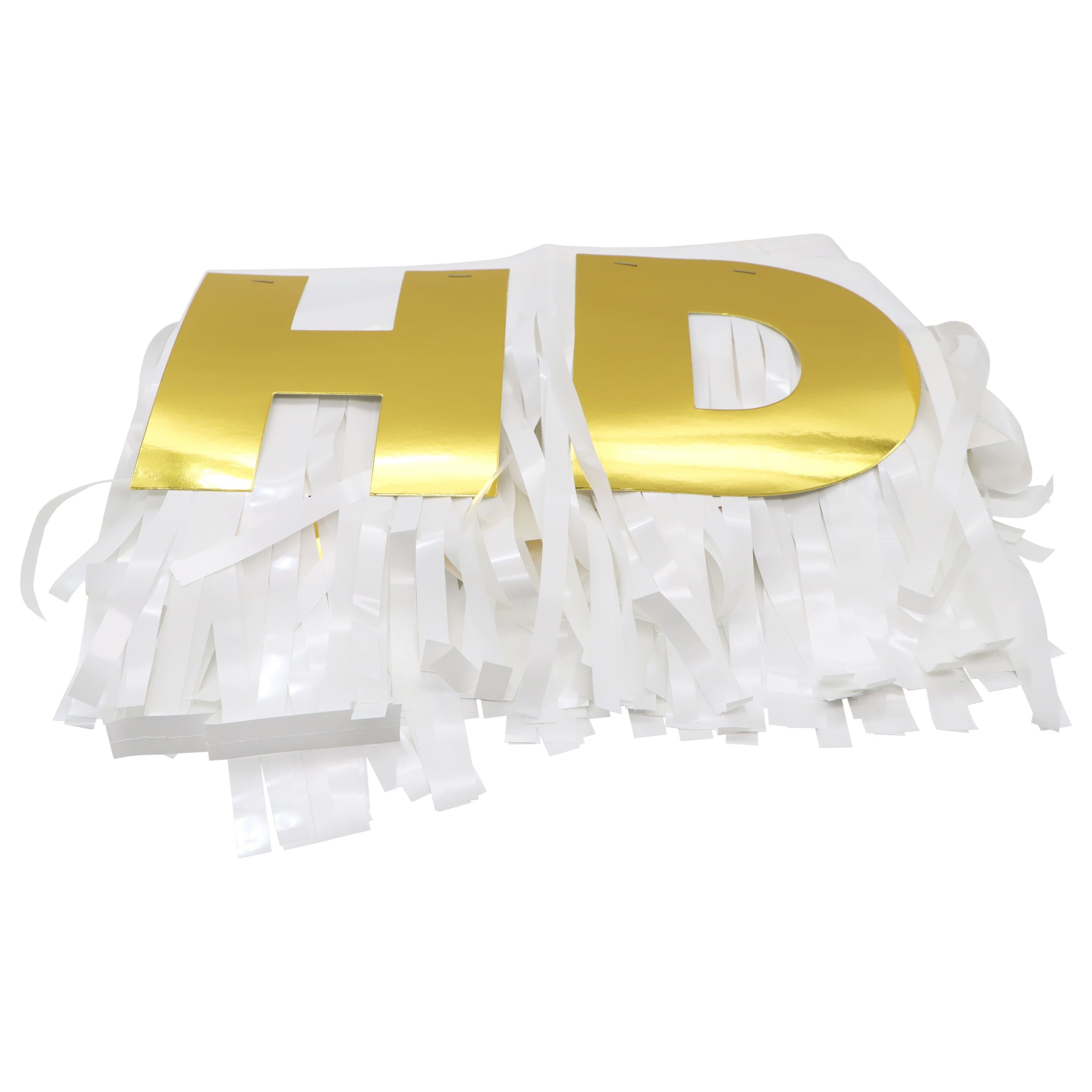 6.5ft. Gold & White Happy Birthday Fringe Banner by Celebrate It™ - Image 3
