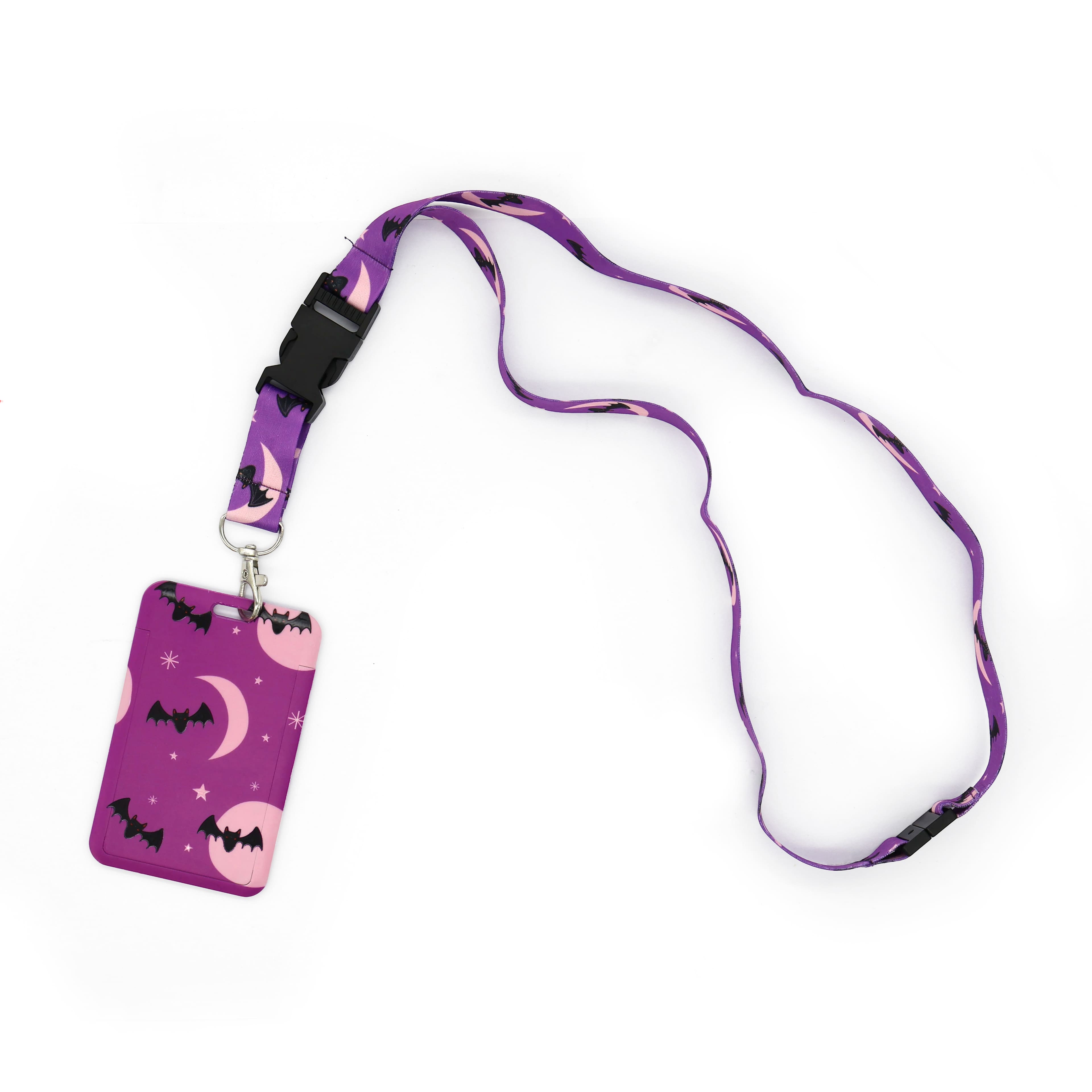 Purple & Black Bats Lanyard ID Holder by Creatology™