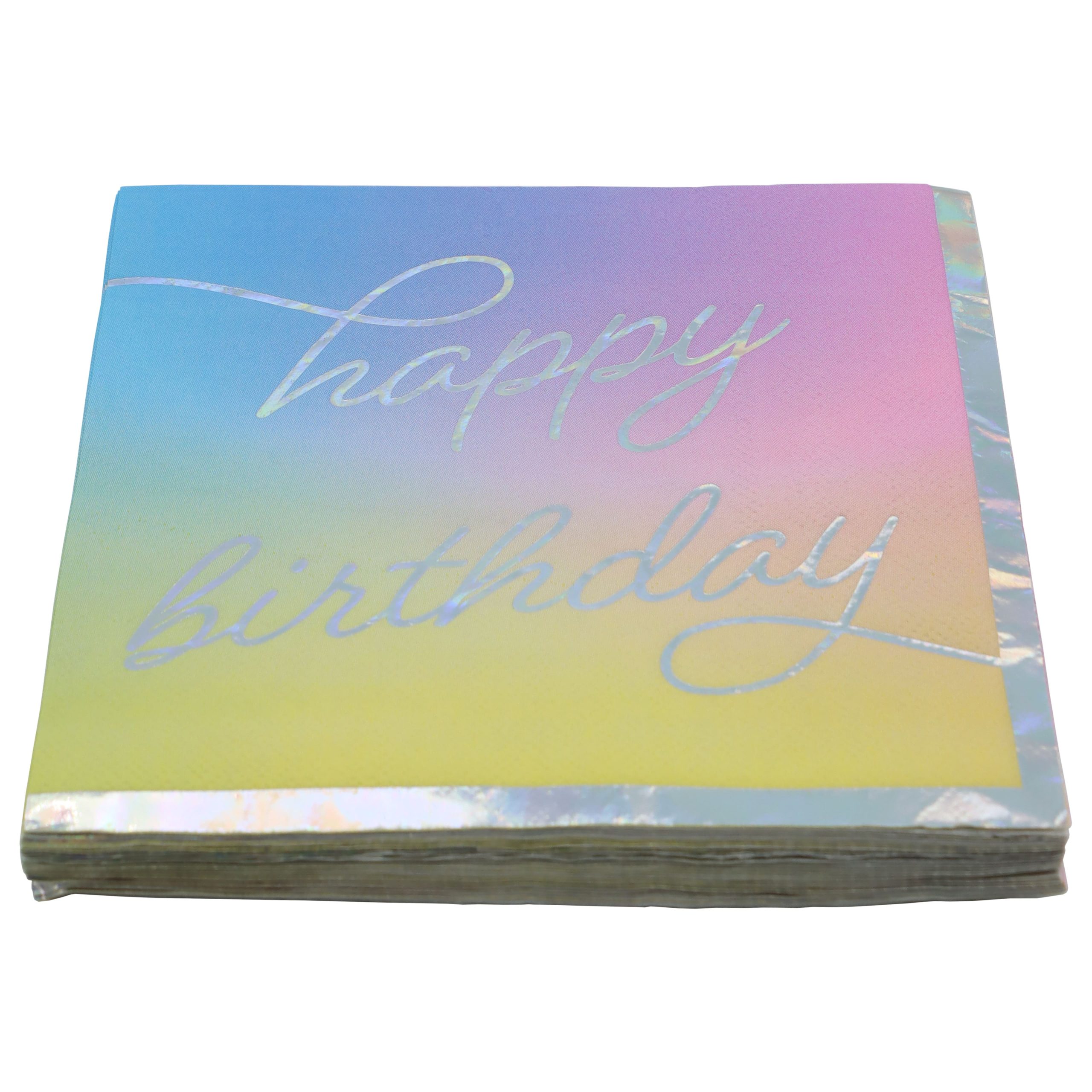 Happy Birthday Ombre Lunch Napkins with Iridescent Foil Edges, 20ct. by Celebrate It™ - Image 3