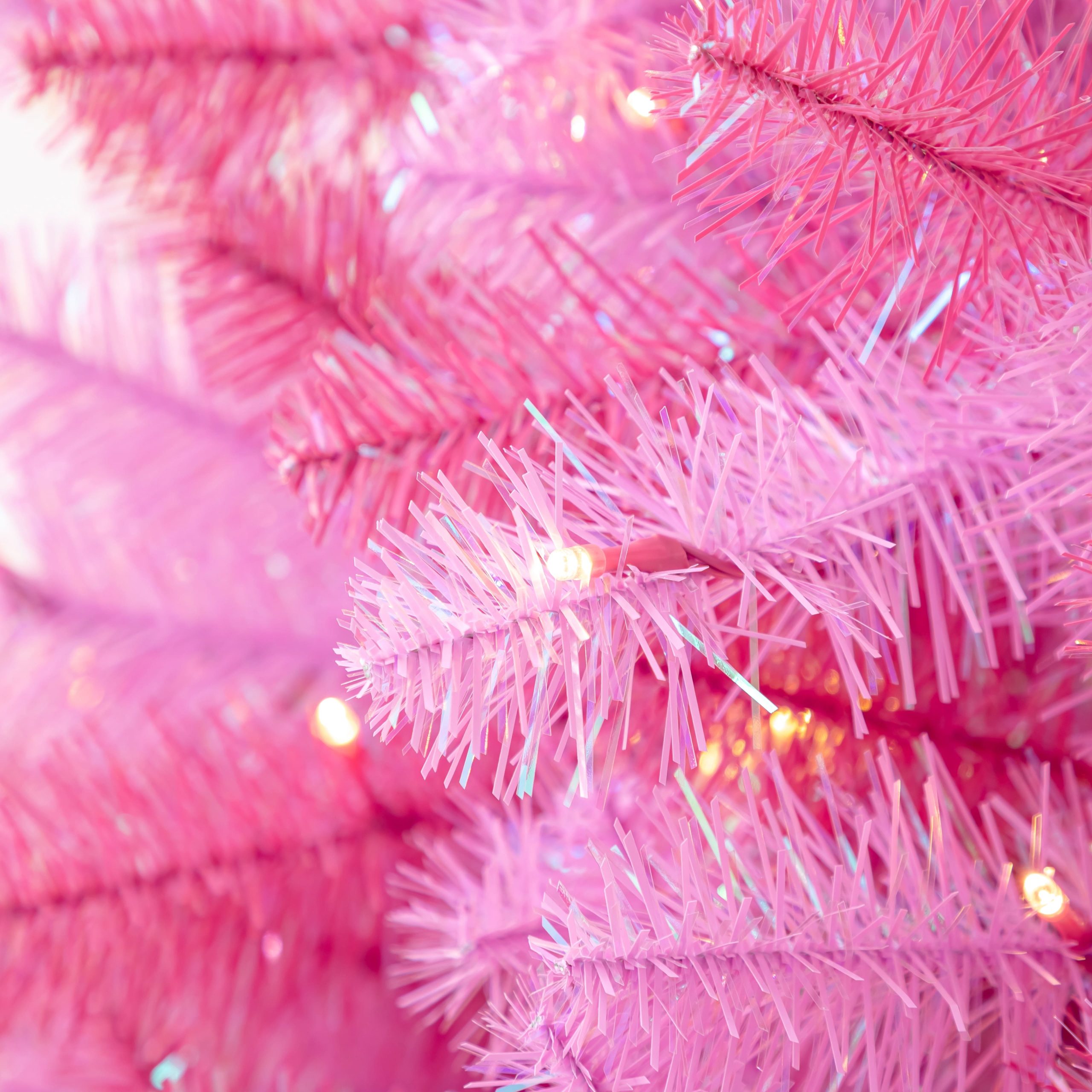 5ft. Pre-Lit Parker Pine Pink Artificial Christmas Tree, Warm White LED Lights by Ashland® - Image 2