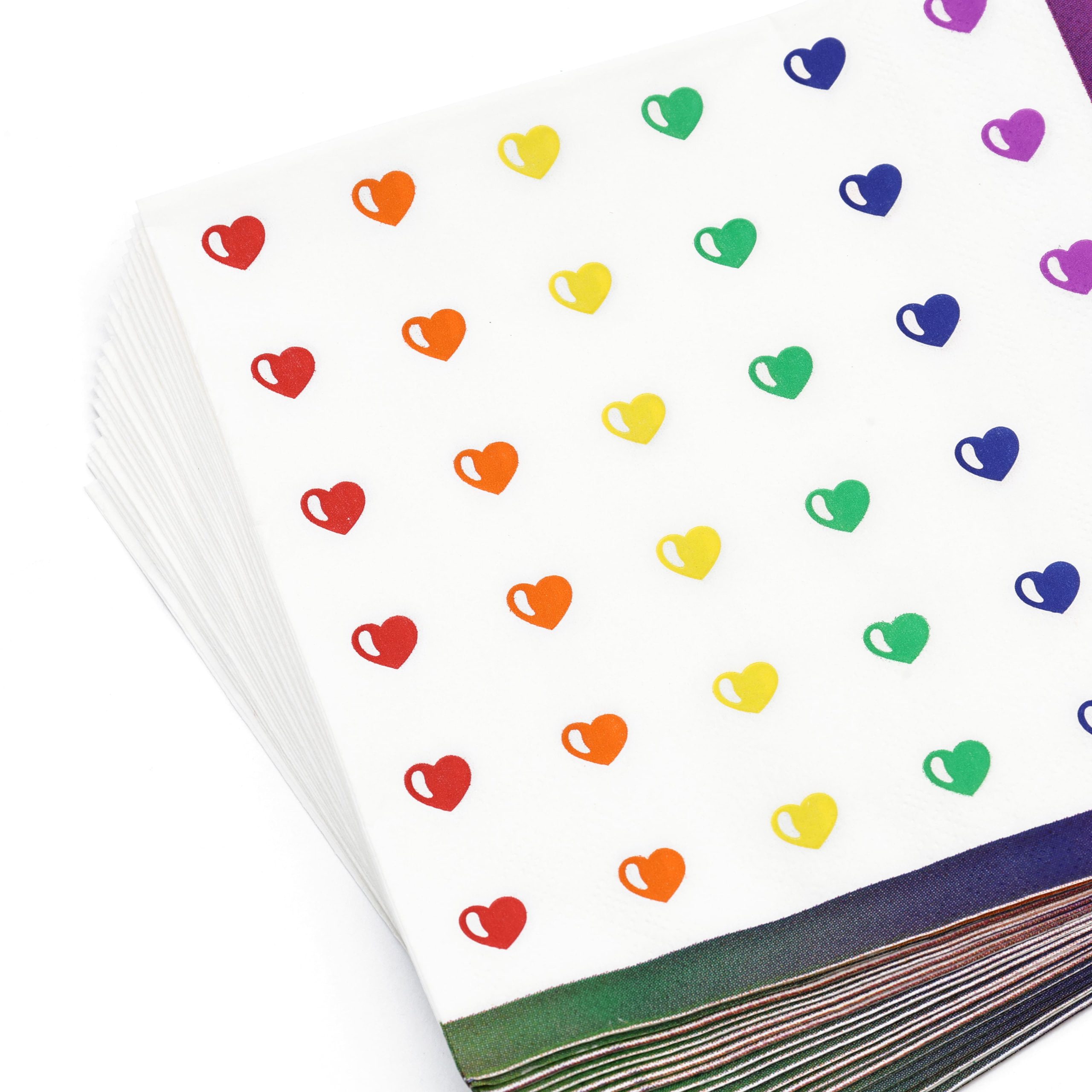 Pride Rainbow Heart Dinner Napkins, 20ct. by Celebrate It™ - Image 2