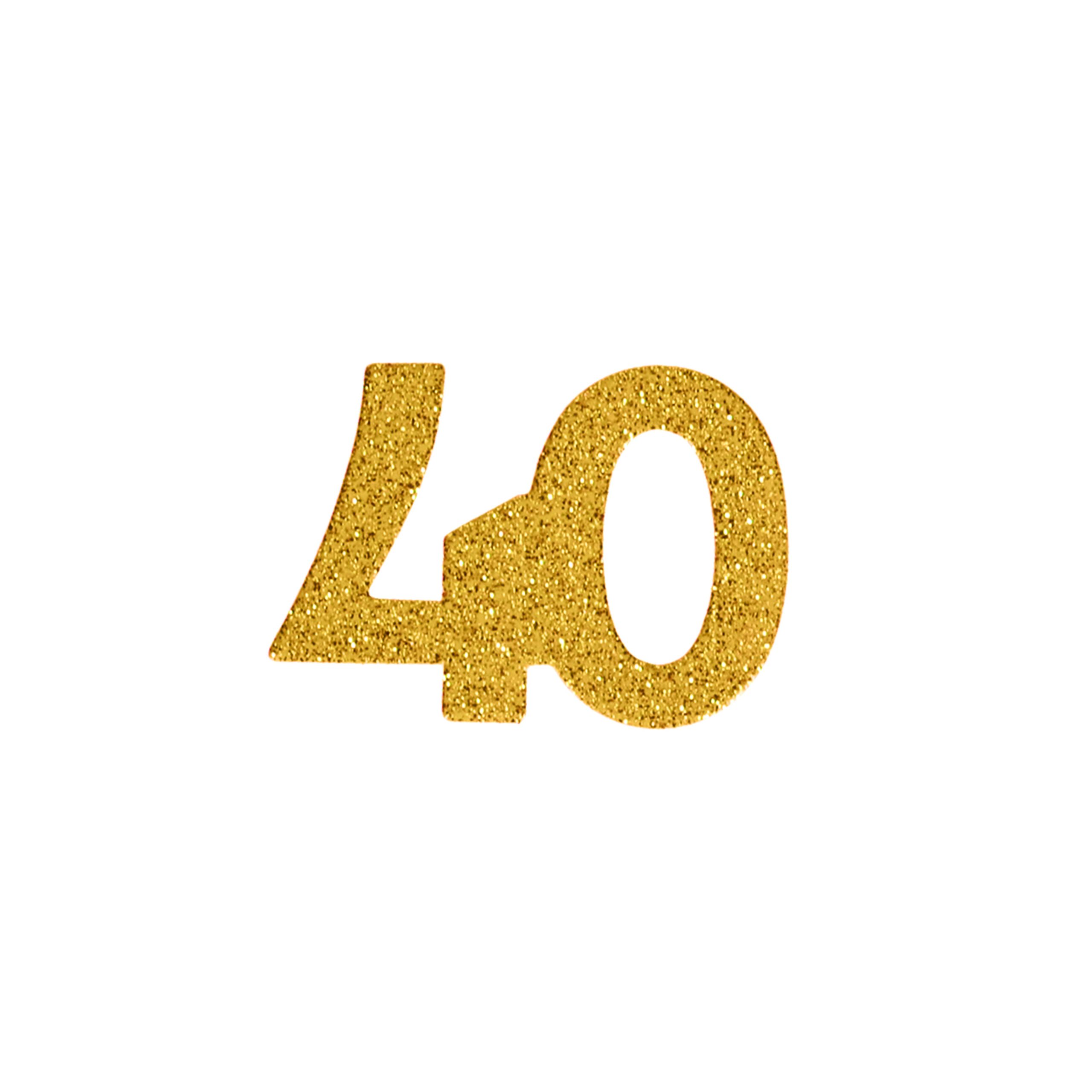 2" Gold 40 Glitter Confetti, 20ct. by Celebrate It™ - Image 2