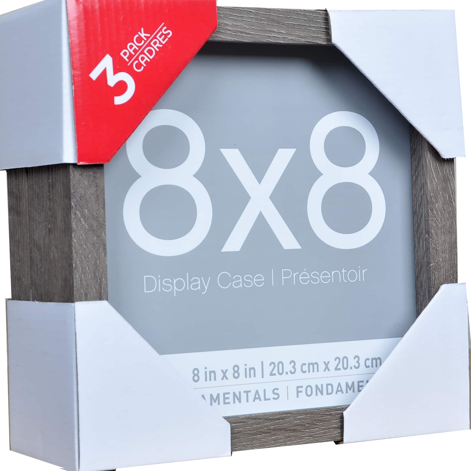 3 Pack Fundamentals 8" x 8" Gray Shadow Boxes by Studio Décor® - Image 2
