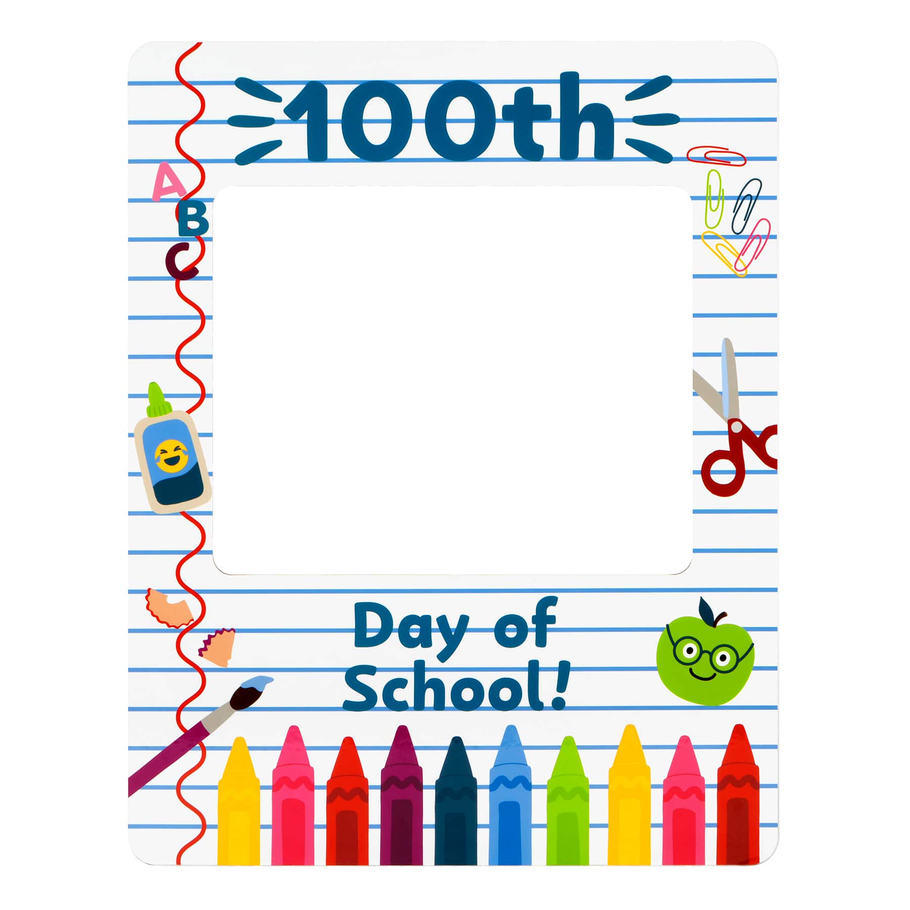 Class Rules! 19.75" x 15.5" Smiley & 100th Day Reversible Photo Frame by B2C™ - Image 2