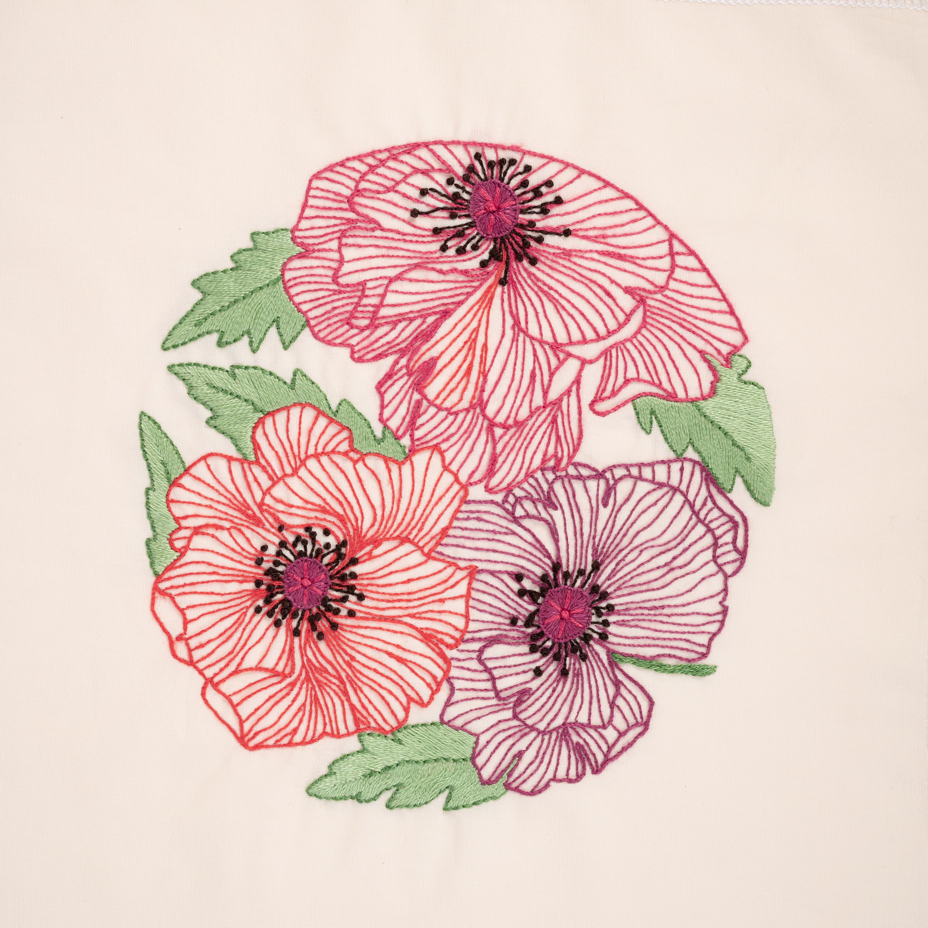 DMC® Poppies Designer Collection Easy Embroidery Kit with Hoop