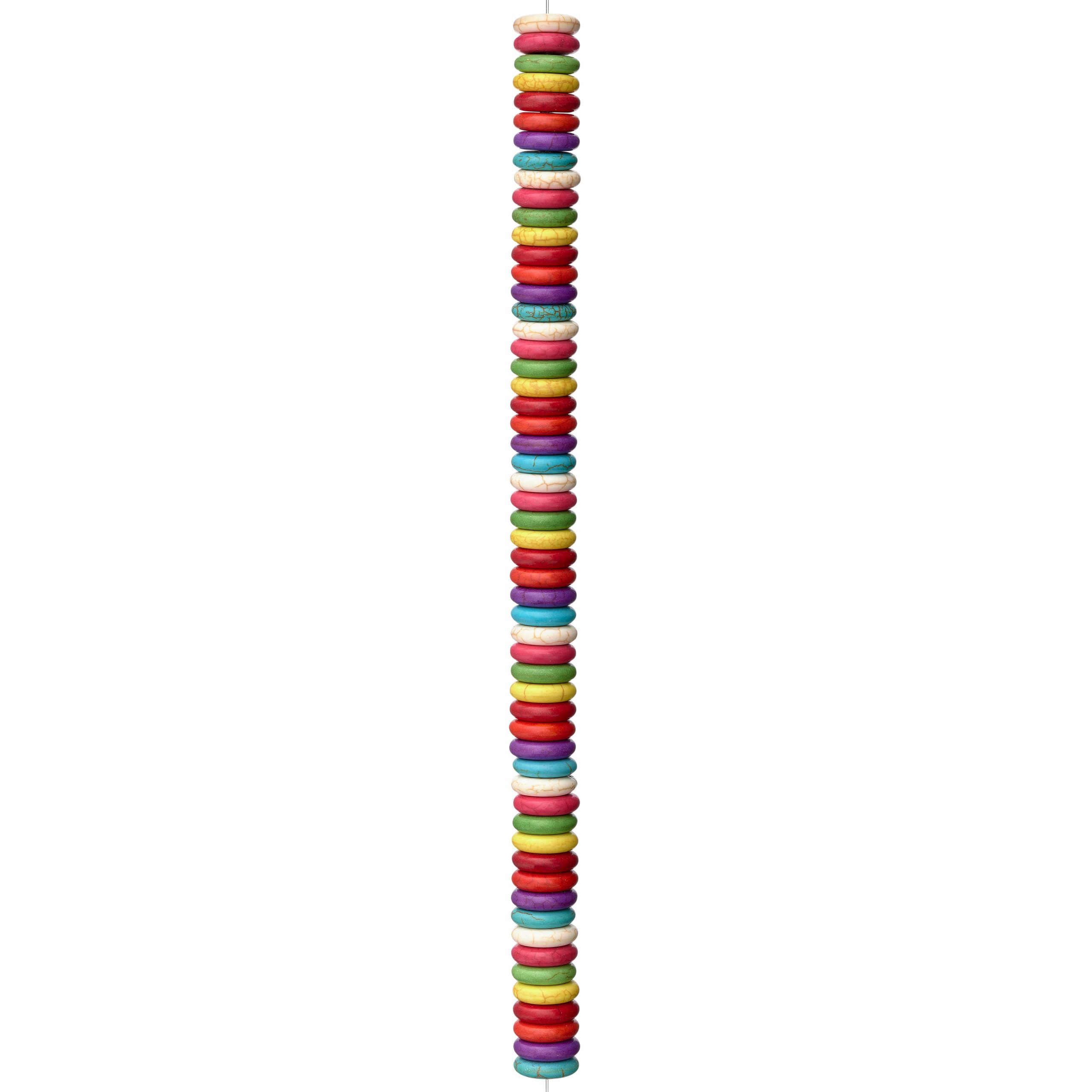 Colorful Howlite Stone Rondel Beads, 11mm by Bead Landing™ - Image 3