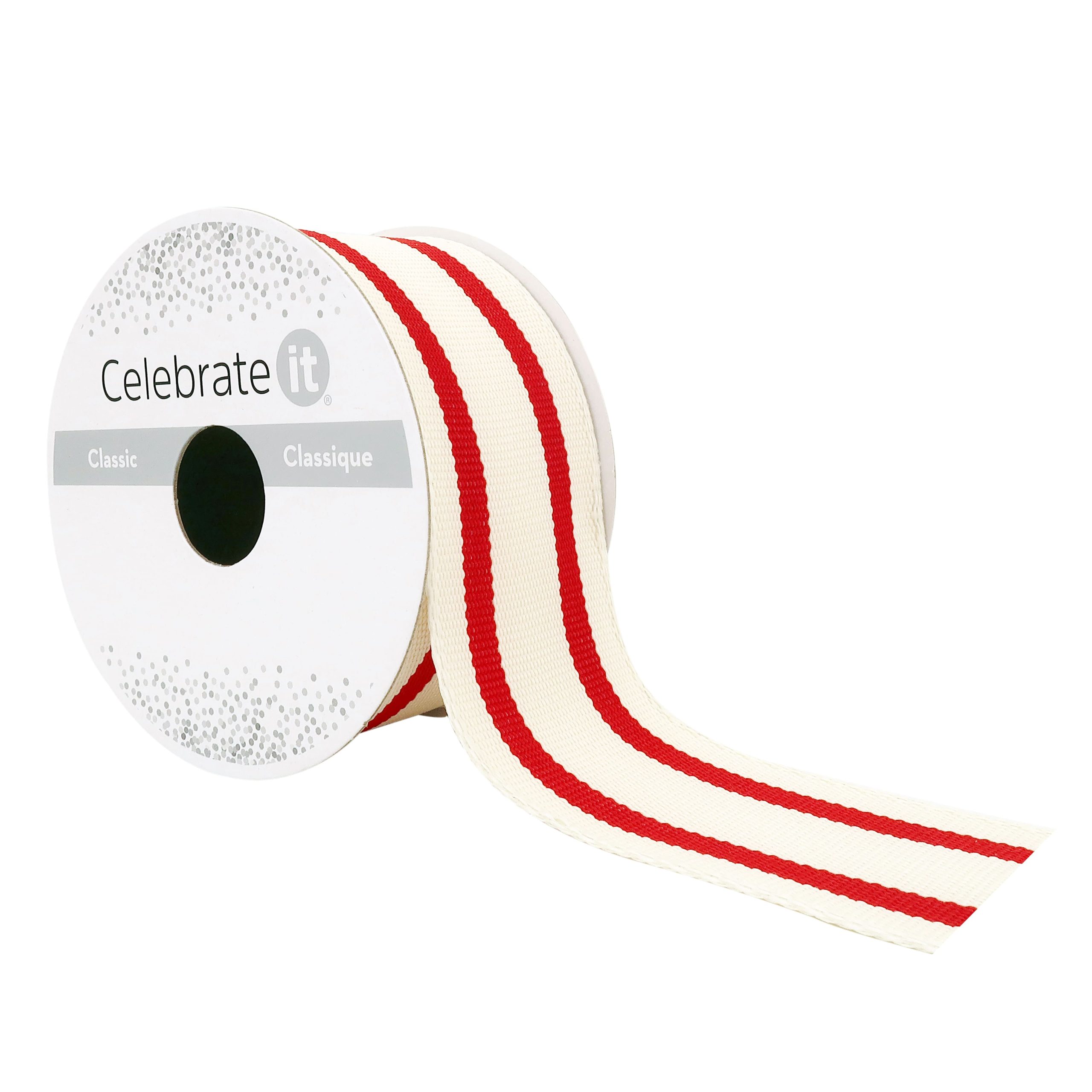 1.5" x 3yd. Wired Ticking Stripe Ribbon by Celebrate It™ - Image 4