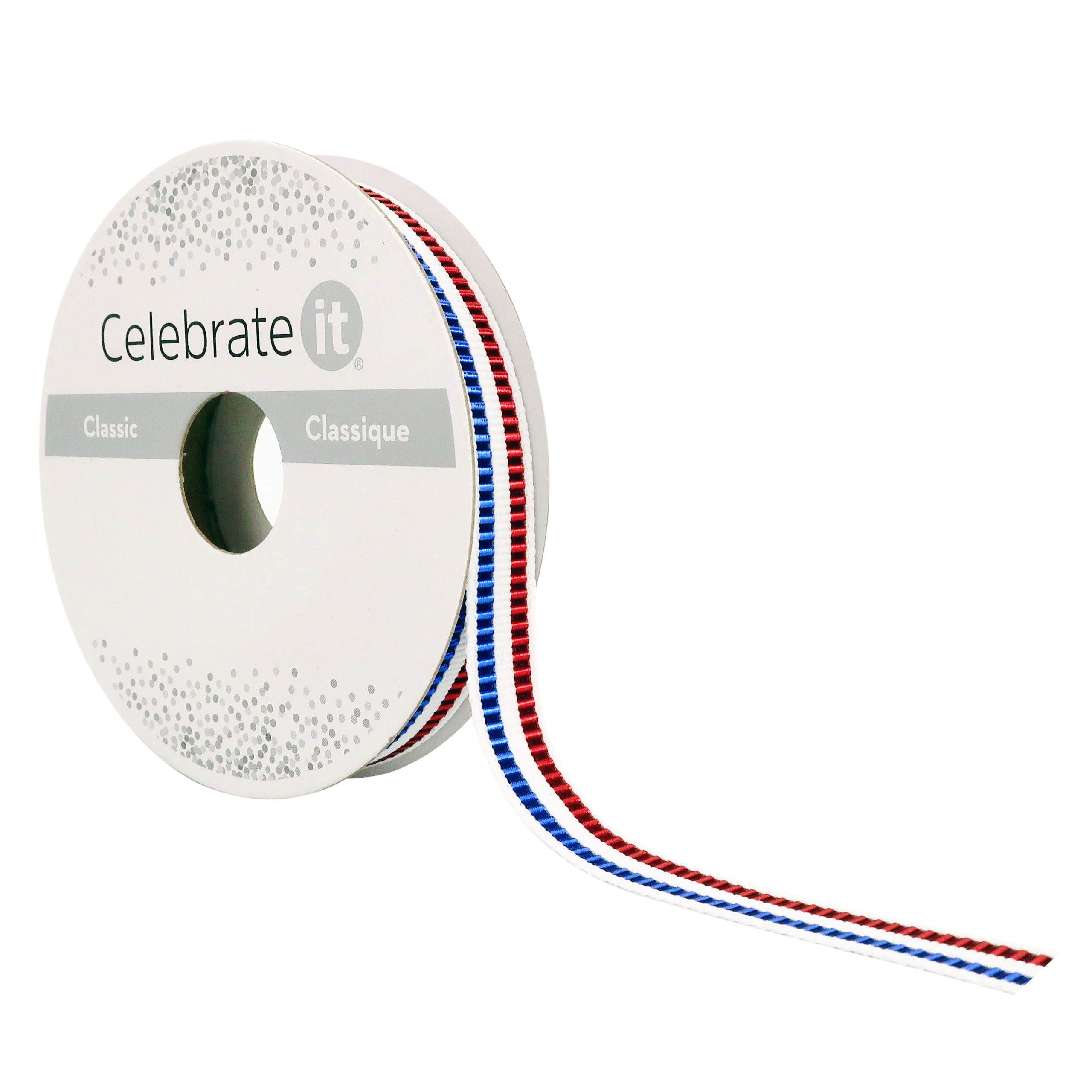 3/8" x 7yd. Metallic Stripes Ribbon by Celebrate It® - Image 4