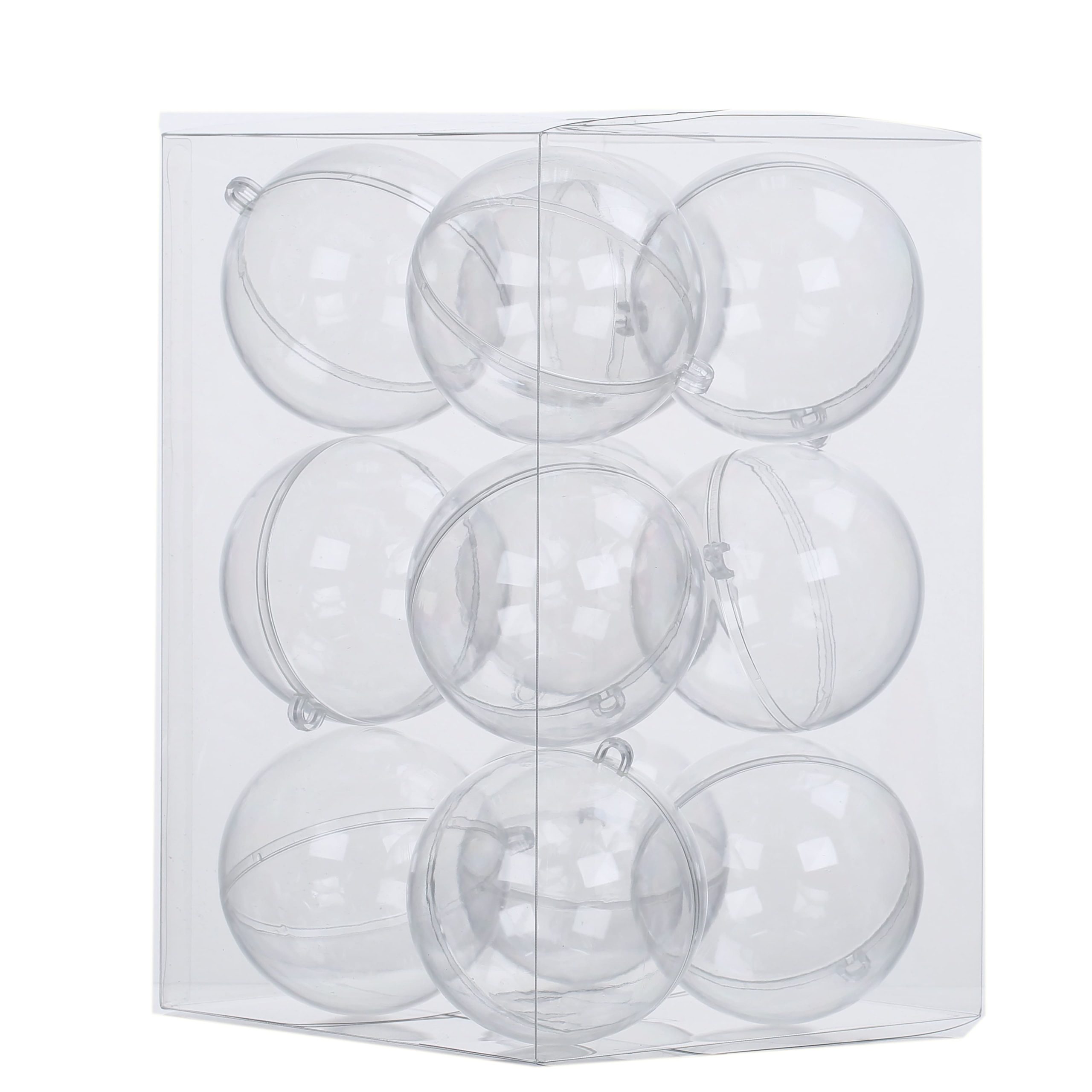12 Pack 3.25" Fillable DIY Plastic Ball Ornaments by Make Market® - Image 2