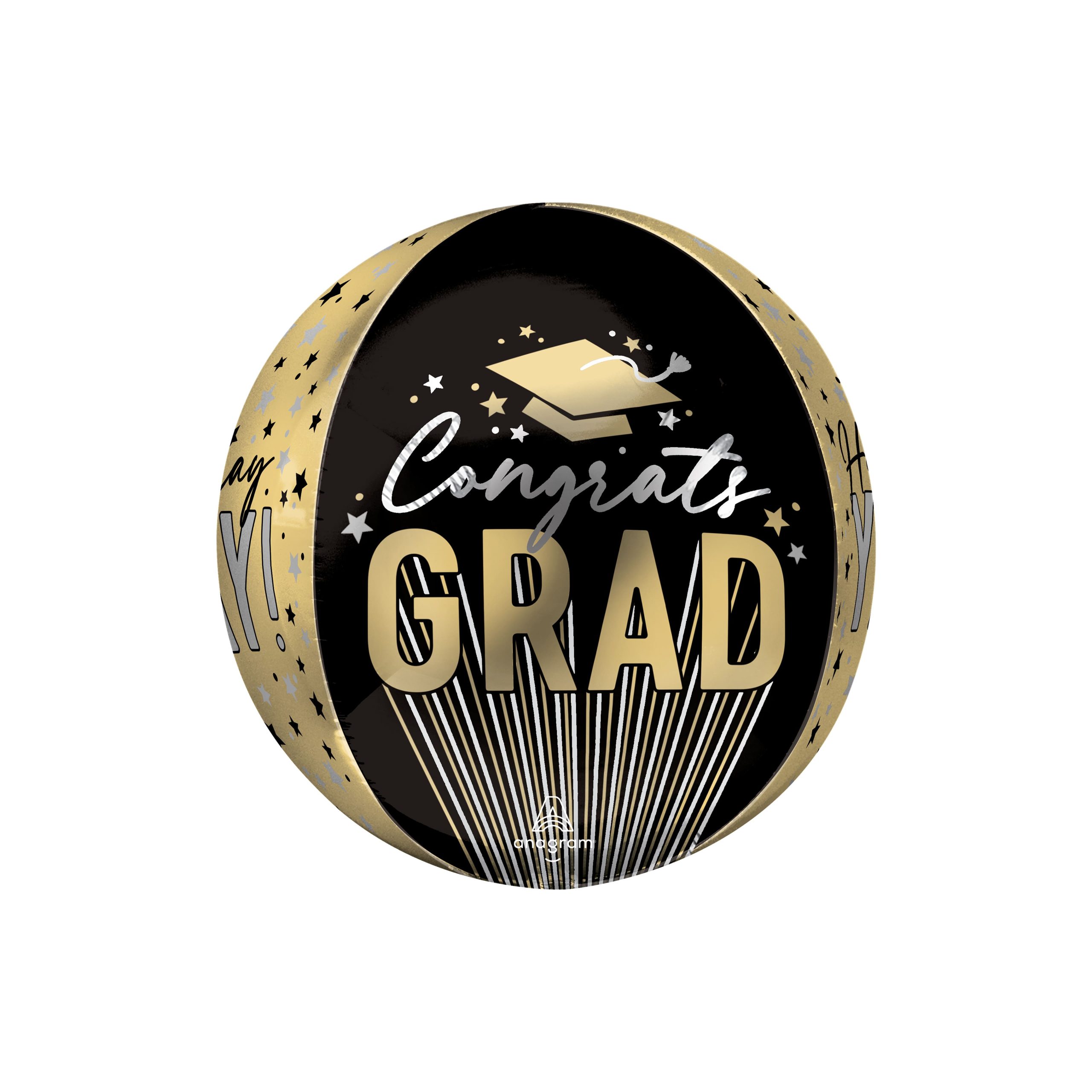 16" Stripes on Stripes Grad Foil Balloon - Image 2