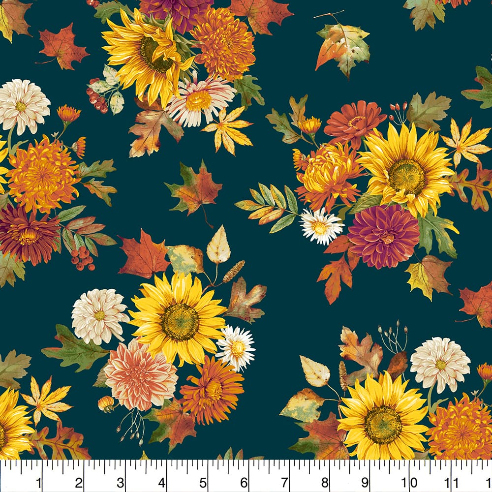 Fabric Traditions Fall Flowers Cotton Quilting Fabric